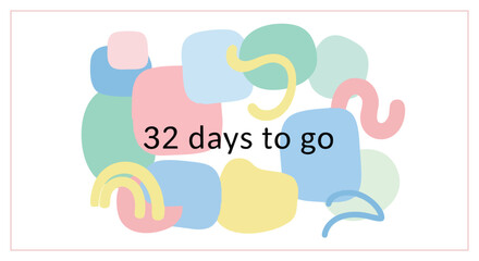 Countdown announcement with vibrant geometric shapes for event promotion and anticipation