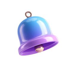 Fototapeta premium A blue 3D bell icon indicating an important alert message, warning, reminder, or urgent update