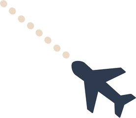 Straight Flight Path Dotted Line Illustration