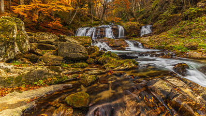 秋の江竜田の滝　清流　絶景