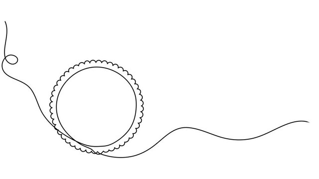 Round Stamp continuous one line drawing, Continuous One Line Drawing Of Black Circle In Round Shape For Minimal Abstract Art Concept, Self drawing continuous one single line animation Danger Trends