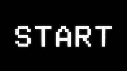 Retro Game Start Screen Animation with Pixelated Text. - Powered by Adobe