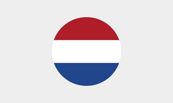 Flagge Niederlande &ndash; Professionelles rundes Icon mit korrekter Farbdarstellung