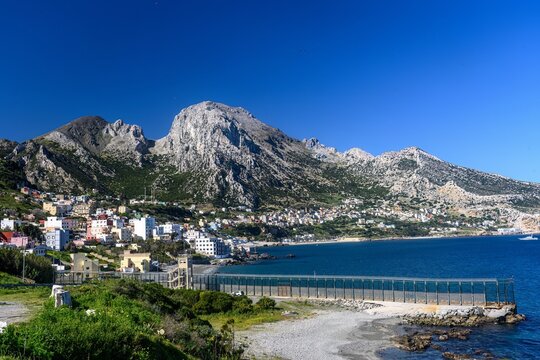 Coastal village of Belyounech with Dead Woman's Mountain - Morocco