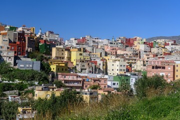 Obraz premium The colorful hillside neighborhood of El Principe in Ceuta, Spain