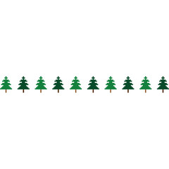 Green border with Pine Tree Pattern, Christmas border, pixel Christmas tree 