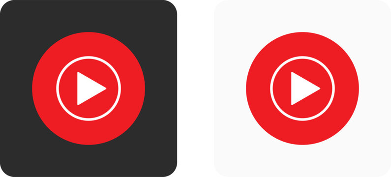 YouTube Music Logo Icon Set. Audio Streaming and Music Player Symbols. YT Music App and Content Consumption Icons collection. Podcast/Album Interface
