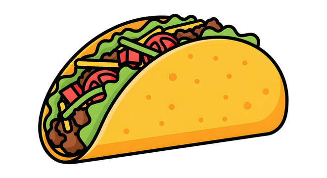 Cartoon vector illustration of a hot fast food pizza slice with cheese and tomato on a white background