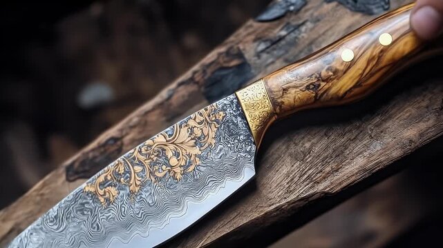 Ornate Damascus Knife.