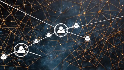 Abstract network connections illustrating human interaction and digital communication in a cosmic background - Powered by Adobe