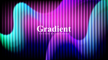 Neon glow abstract gradient texture background vector design with luminous vertical light effects.