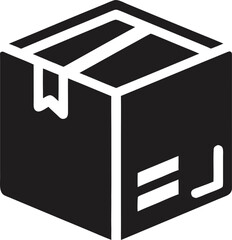Delivery box silhouette  icon vector  on white background 