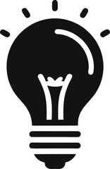 Idea bulb silhouette  icon vector  on white background 