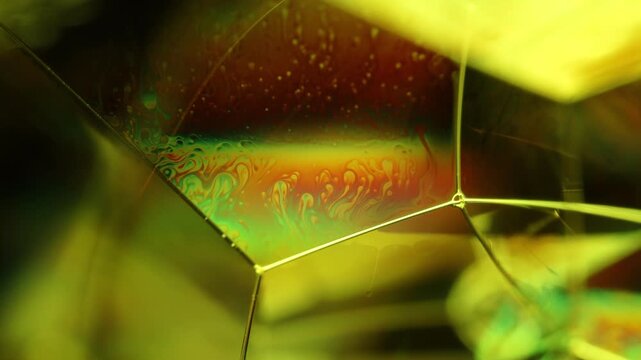 Green liquid surface, phenomenal structure, green oils on a geometric background, colourful luminous abstract, surrealistic art, glowing effects