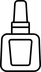 nail polish outline  icon vector on white background 