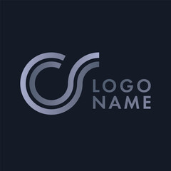 Vector logo with the first letters C and R