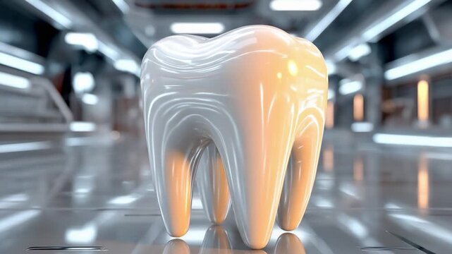Pristine Perfection: A detailed and radiant depiction of a human tooth, capturing its impeccable structure and illuminating the essence of oral health.