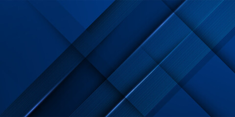 Fototapeta premium Abstract dark blue square theme overlap papercut background. Simple elegant pattern concept. Futuristic banner design background. Eps10 vector