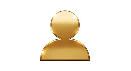 Gold User Avatar Silhouette – Minimal Round Head Icon, Gold Profile Placeholder

