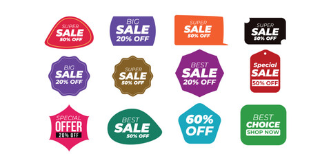 Sale Badges and Discount Labels Collection , Promotional Offer Stickers