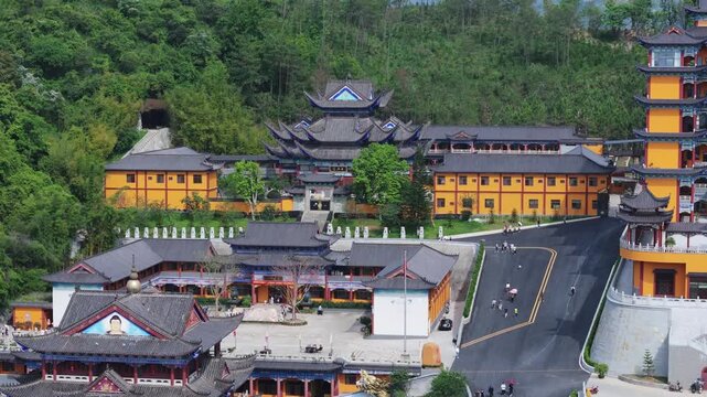 Donghua Temple Shaoguan Aerial View - Traditional Chinese Zen Architecture