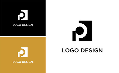 Modern Minimalist P Monogram Logo with Bold Geometric Shape for Professional Branding and Contemporary Corporate Identity