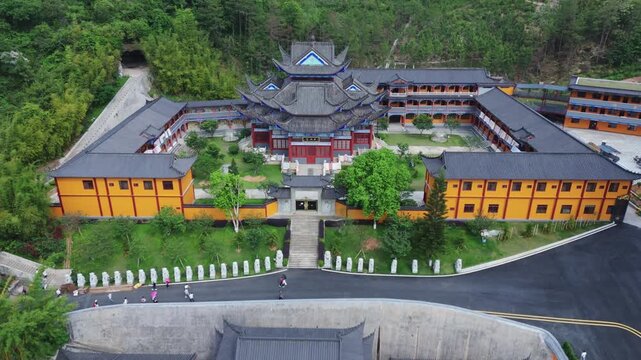 Donghua Temple Shaoguan Aerial View - Traditional Chinese Architecture