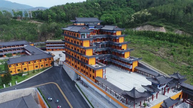 Aerial View of Donghua Temple in Shaoguan, China