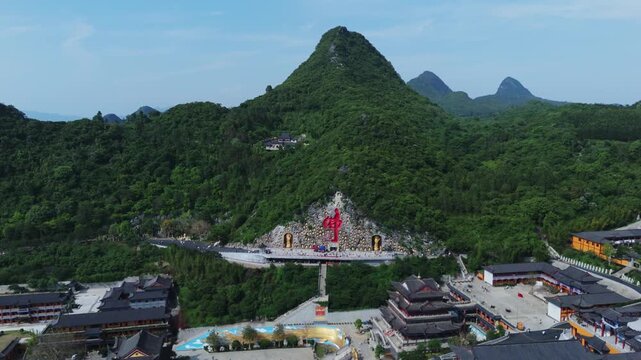 Donghua Temple Shaoguan - Aerial Mountain Zen Temple View