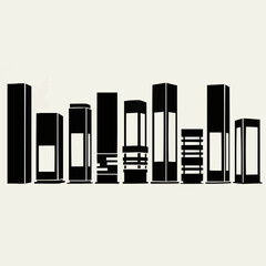 Abstract Black and White Rectangular Shapes Minimalist Design.