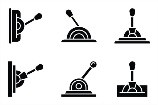 Lever icon set, of vector icons isolated on a white background.