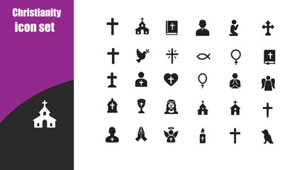 Obraz premium Christianity icon set.