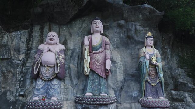 Buddhist Deities Cave Shrine at Donghua Temple, Shaoguan China