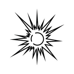 Abstract explosion burst icon with radiating sharp lines, symbolizing impact