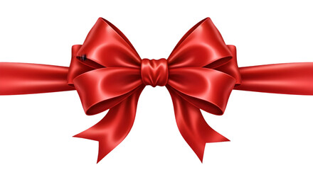 Red Gift Ribbon with Bow – Festive Wrapping Decoration, Holiday Gift Presentation

