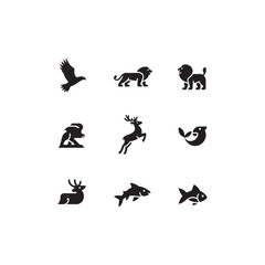 black silhouettes of animals.vector eps 10