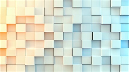A textured background of 3D cubes with a gradient color shift from warm orange on the left to cool blue on the right.