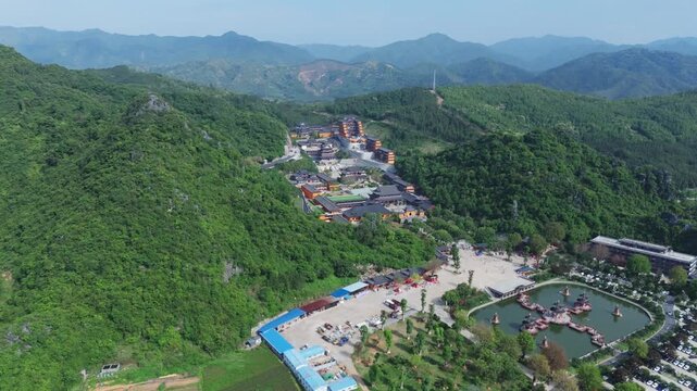 Donghua Temple Aerial View, Shaoguan Zen Mountain Complex