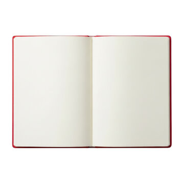 3d open notebook with blank pages isolated on transparent background