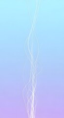 Abstract image of flowing white lines against a gradient background of light blue and lavender, creating a sense of movement and ethereal quality.