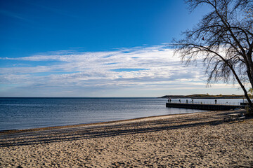 View of Marie Curtis Park Beach in Toronto.