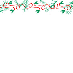 Obraz premium Christmas Decoration with Holly and Red Ribbon