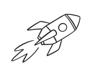 Rocket Spacecraft hand drawn doodle illustration