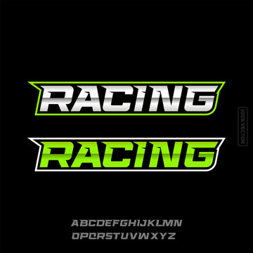 Racing letters set. Red race font. Italic bold racing style vector latin alphabet. Fonts for event, promo, logo vector