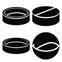 antacid tablet vector icons– simple hospital and medical safety symbols