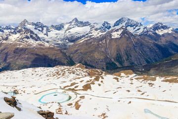 View of the Pennine Alps from Gornergrat close to Zermatt, Switzerland