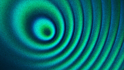 Rippling circular form with grainy gradient texture created from thousands of individual dots. Film grain noise amplifies the hypnotic rhythm of expanding waves evoke motion and dept for modern visual