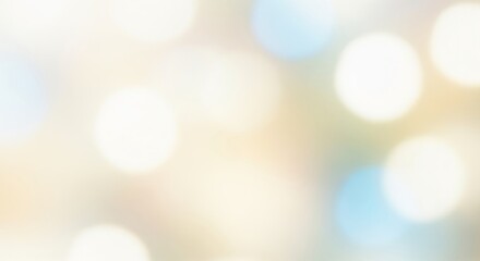 Obraz premium Delicate bokeh lights shimmer in a soft blur, crafting a serene abstract backdrop perfect for gentle designs, celebratory themes, and peaceful visual compositions