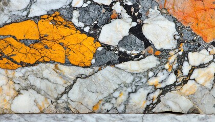 Unique Multicolored Marble Surface with Orange and Black Patterns