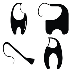 dental floss vector icons– simple hospital and medical safety symbols
